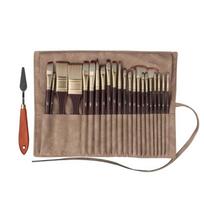 22Pcs Paintbrush with Brush Holder, Anti-sheding Nylon Paint Brush for Oil Acrylic Watercolor Painting 1 black