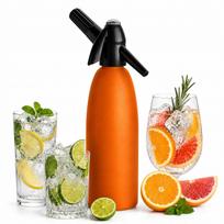 Nešiojamas QUICK SODA MAKER sifonas gazuotam vandeniui 1 l oranžinis