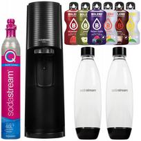 Vandens sodintuvas SodaStream Terra juodas, 2 buteliai, cilindras, 6 gėrimų rinkinys