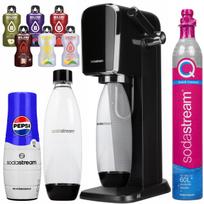 Vandens prisotinimo aparatas SodaStream ART juodas su buteliu, Pepsi sirupu ir priedais