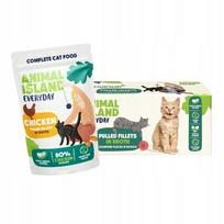 Šlapias kačių ėdalas ANIMAL ISLAND su vištiena sultinyje 40x85g