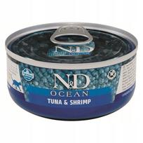 Šlapias kačių maistas Farmina N&D Cat Ocean Tuna Shrimp 70g