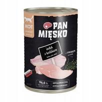 Šlapias kačių ėdalas Pan Mięsko su kalakutiena ir triušiena 400g