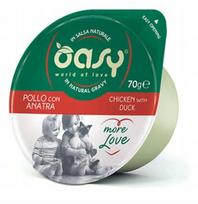 Drėgnas pašaras katėms Oasy More Love Chicken with Duck 70g