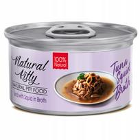 Šlapias kačių ėdalas Natural Kitty, tunas su kalmarais sultinyje, 80 g