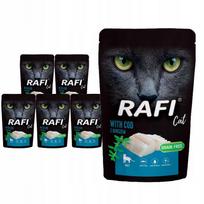 Šlapias kačių maistas Rafi Cat Adult su menke, 10 x 100 g
