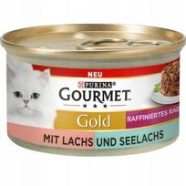 Kačių maistas Purina GOURMET Gold Duetto su lašiša ir menke 85g