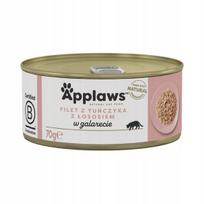 Katės pašaras Applaws, tuno filė su lašiša drebučiuose, 70 g