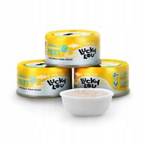 Vištienos ir tuno filė gabalėliai sultinyje katėms, 70 g, Lucky Lou Ex.