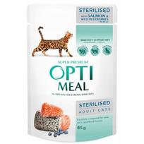 Šlapi katės pašaras OPTIMEAL Sterilised, lašiša ir mėlynės, 85 g