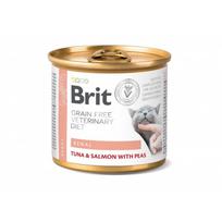 Veterinarinis kačių pašaras Brit Grain Free Renal su tunu, lašiša ir žirneliais 200g