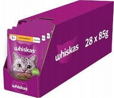 Drėgnas kačių maistas WHISKAS su vištiena, 28 x 85 g