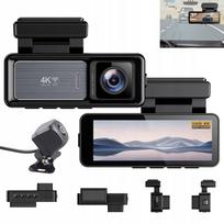 Automobilinė 4K vaizdo registratorius su GPS, Wi-Fi, G-sensoriu ir galinio vaizdo kamera