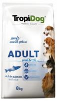 Šunų maistas TropiDog Premium Adult S Salmon Rice 8kg