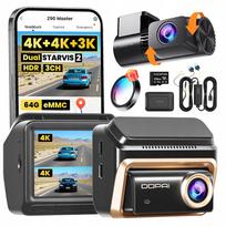 Vaizdo registratorius DDPAI Z90 MASTER 4K HDR su galine kamera ir 4G moduliu