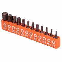 Hex antgalių rinkinys 12 vnt. S2 plienas 1/4 colio