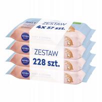 Drėgnos servetėlės NIVEA BABY Biodegradable Soft & Cream 4x57 vnt.