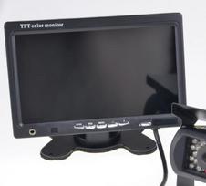 LCD monitorius 7 colių 12V/24V atbulinės eigos kameroms