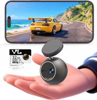 Automobilinė kamera 2K MINI 360° WIFI su balso valdymu