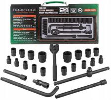Smūginis veržliaraktis ROCKFORCE RF-4245B-5MPB, 24 vnt., 1/2", 6 kampų (8-32 mm)