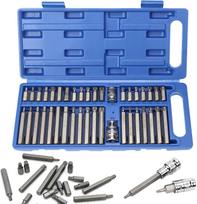 40 dalių Torx, Hex, Spline galvučių rinkinys mėlyname lagamine