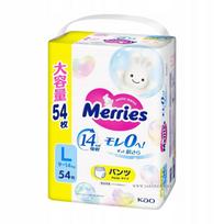 Sauskelnės kelnaitės Merries PL 9-14 kg, 54 vnt.