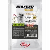 Šunų maistas EUPHORIA FRESH MEAT TURKEY LAMB M/L 50g