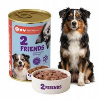 Šlapias šunų maistas 2 Friends paukštiena gabaliukai padaže 1240g