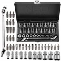 Raktų galvučių rinkinys NEO TOOLS 1/4" 41 vnt. CRV lagamine 08-603