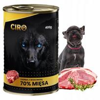 Šunų ėdalas konservuotas su jautiena, 400 g, 70% CIRO mėsos