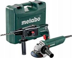 Elektrinis gręžtuvas UD KHE 2444 ir kampinis šlifuoklis W750-125 METABO