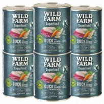 Šunų maistas WILD FARM Superfood Duck su morkomis ir žolelėmis 6x800g
