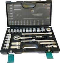 Rinkinys HONITON 1/2" 6-kampių galvučių su terkšle, 25 vnt., H4025 dėklas