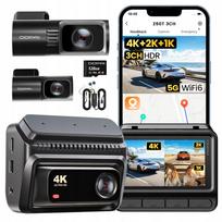 Vaizdo registratorius DDPAI Z60T 4K su galine, vidine kamera, įmontavimo rinkiniu ir 128GB