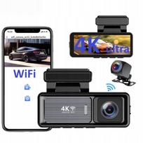 Vaizdo registratorius 4K Ultra HD su GPS, WiFi ir 170° galinio vaizdo kamera
