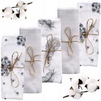 Muslino sauskelnių rinkinys 5 vnt. 80x70 cm PREMIUM BabyU