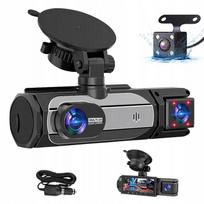 Automobilinė DVR kamera Full HD, 3 objektyvai, WiFi, galinio vaizdo kamera