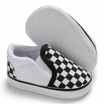 Classic Plaid Baby Walker Shoes, Comfortable Non-Shedding for 0-1 Year Olds, Spring & Autumn Casual Style gray