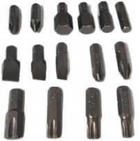 Galvučių rinkinys 5/16 x 30 mm, TORX, PZ, PH, SL, HEX, 15 vnt., YATO YT-A00159