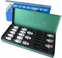 Lizdinių šešiakampių raktų rinkinys HONITON 16 vnt 1/2'' 5-19 mm
