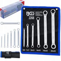 Dvipusiai E-TORX raktai varžtams E6-E24, 6 vnt., BGS-Germany dėklas