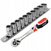 Galvučių rinkinys YATO 3/8" 10-19 mm su 3/8'' terkšle