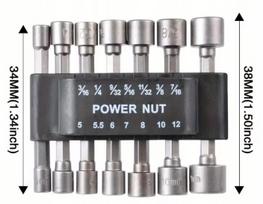 Rinkinys: 1/4" HEX 14 dalių metriniai ir coliniai lizdiniai raktai