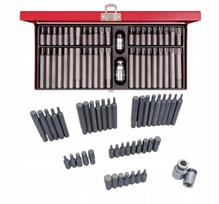 TORX HEX SPLINE antgalių rinkinys 44 vnt. KING TONY 1044CQ, metalinė kasetė