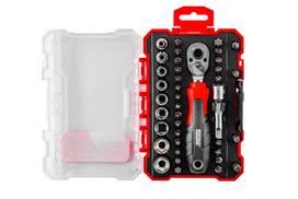 Atsuktuvų antgalių rinkinys su terkšle PH PZ TORX SL HEX 39in1 PRO