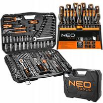 Galvučių rinkinys NEO TOOLS 233 vnt. lagamine 1/2, 1/4, 3/8 ir atsuktuvų rinkinys