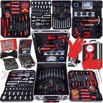 Įrankių rinkinys 1452 dalių su dėže, antgaliais ir raktų komplektu, anglinis plienas