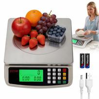 Virtuvinės svarstyklės 30 kg su apšviestu LCD, dvigubu USB maitinimu ir baterijomis