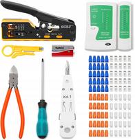 RJ45 spaudimo įrankių rinkinys su laidų testeriu CAT5 CAT6 CAT7