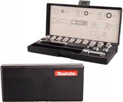 Galvučių rinkinys MAKITA 1/4", 3/8", 14 vnt., B-65595, su terkšle